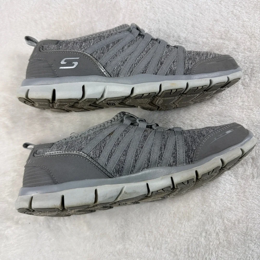 Skechers Gratis Shake It Off Walking Sneakers Shoes Women 8 Gray Casual Comfort